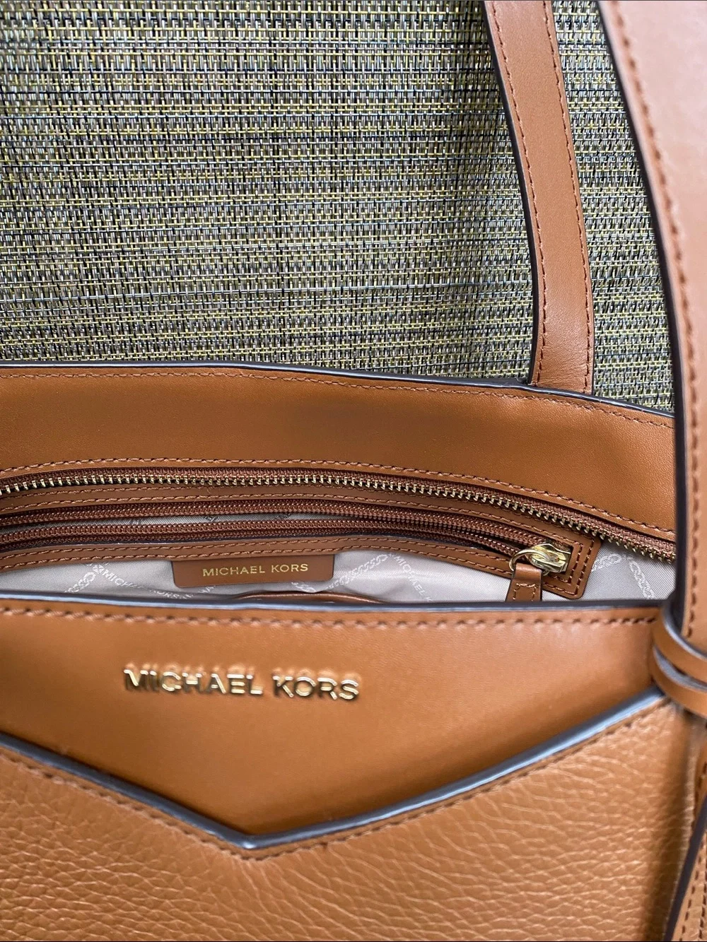 Michael Kors Cognac Pebbled Leather Tote